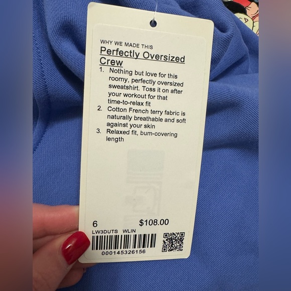 NWT Size 6 Lululemon Perfectly Oversized Crew in Wild Indigo - Picture 8 of 9